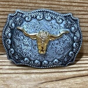 Western bull longhorn steer belt Buckle Choose Color Belt Not Incuded
